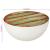 Măsuță de cafea formă de bol alb Ø50x24 cm lemn masiv reciclat GartenMobel Dekor