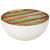 Măsuță de cafea formă de bol alb Ø50x24 cm lemn masiv reciclat GartenMobel Dekor