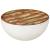 Măsuță de cafea formă de bol alb Ø50x24 cm lemn masiv reciclat GartenMobel Dekor