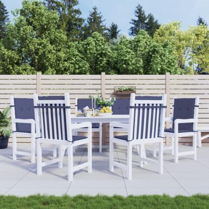 Perne pentru scaune cu spătar jos, 6 buc., bleumarin, textil GartenMobel Dekor