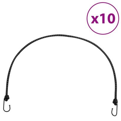 Corzi elastice cu benzi reflectorizante/cârlige 10 buc. 100 cm GartenMobel Dekor