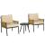 Set mobilier gradina/terasa, bej si negru, ratan sintetic, 1 masa, 2 scaune, Shirley GartenVIP DiyLine