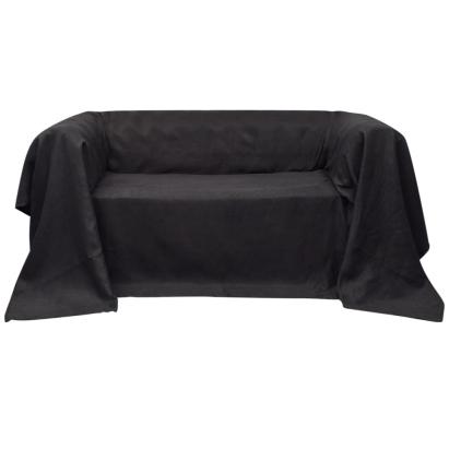 Husă din velur microfibră pentru canapea, 140 x 210 cm, antracit GartenMobel Dekor