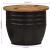 Măsuță de cafea, negru, 50x39,5 cm, lemn masiv reciclat GartenMobel Dekor