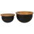 Set măsuțe de cafea, 2 piese, negru, lemn masiv reciclat GartenMobel Dekor
