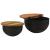 Set măsuțe de cafea, 2 piese, negru, lemn masiv reciclat GartenMobel Dekor