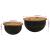 Set măsuțe de cafea, 2 piese, negru, lemn masiv reciclat GartenMobel Dekor