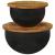 Set măsuțe de cafea, 2 piese, negru, lemn masiv reciclat GartenMobel Dekor