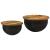 Set măsuțe de cafea, 2 piese, negru, lemn masiv reciclat GartenMobel Dekor