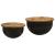 Set măsuțe de cafea, 2 piese, negru, lemn masiv reciclat GartenMobel Dekor