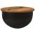 Măsuță de cafea, negru, 50x27 cm, lemn masiv reciclat GartenMobel Dekor