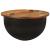 Măsuță de cafea, negru, 50x27 cm, lemn masiv reciclat GartenMobel Dekor