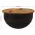 Măsuță de cafea, negru, 50x27 cm, lemn masiv reciclat GartenMobel Dekor