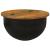 Măsuță de cafea, negru, 50x27 cm, lemn masiv reciclat GartenMobel Dekor