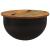 Măsuță de cafea, negru, 50x27 cm, lemn masiv reciclat GartenMobel Dekor