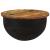 Măsuță de cafea, negru, 50x27 cm, lemn masiv reciclat GartenMobel Dekor