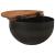 Măsuță de cafea, negru, 50x27 cm, lemn masiv reciclat GartenMobel Dekor