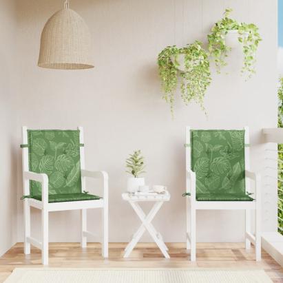 Perne de scaun spătar jos, 2 buc., model frunze, textil GartenMobel Dekor