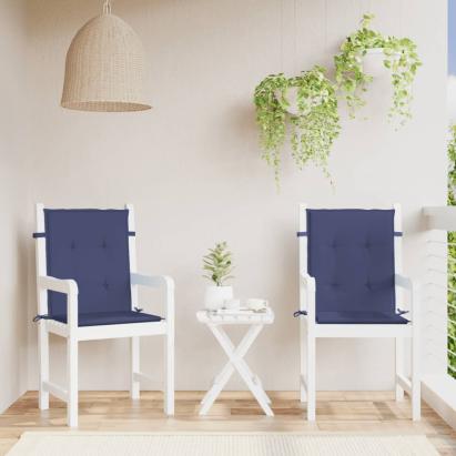 Perne pentru scaune cu spătar jos, 2 buc., bleumarin, textil GartenMobel Dekor