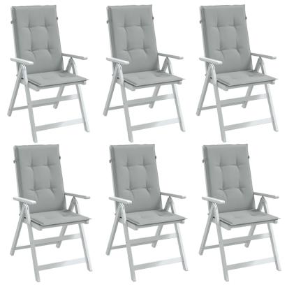 Perne scaun cu spătar înalt 6 buc. melanj gri 120x50x4cm textil GartenMobel Dekor