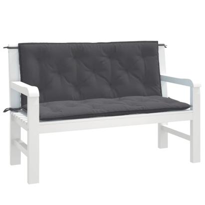 Pernă bancă de grădină 2 buc melanj antracit 120x50x7 cm textil GartenMobel Dekor