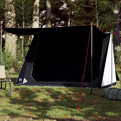 Cort camping, 2 persoane, alb, țesătură opacă, impermeabil GartenMobel Dekor