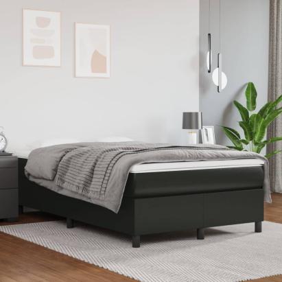 Cadru de pat box spring, negru, 120x200 cm, piele ecologică GartenMobel Dekor