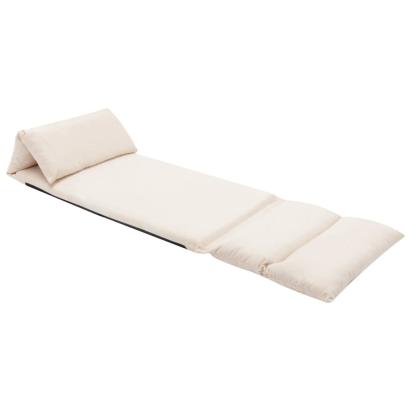 Scaun de podea pliabil, crem, microfibră GartenMobel Dekor
