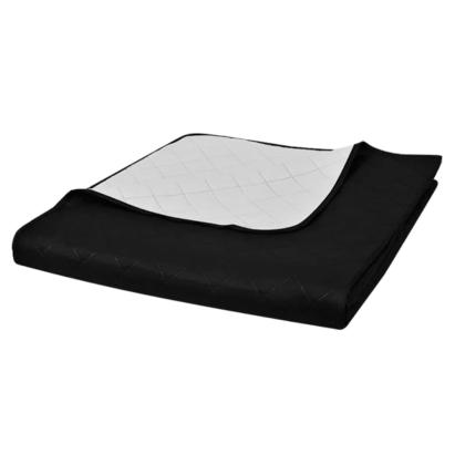 Cuvertură matlasată cu două fețe, negru/alb, 220 x 240 cm GartenMobel Dekor