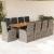 Set mobilier de grădină cu perne, 11 piese, gri, poliratan GartenMobel Dekor