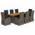Set mobilier grădină cu perne, 9 piese, gri, poliratan GartenMobel Dekor