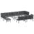Bănci de grădină cu perne 9 buc negru oțel vopsit electrostatic GartenMobel Dekor