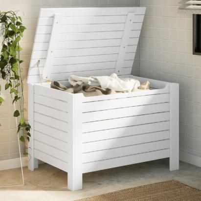 Cutie depozitare capac "RANA", alb, 80x49x54 cm, lemn masiv pin GartenMobel Dekor