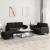 Set de canapele, 3 piese, negru, catifea GartenMobel Dekor