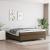 Pat box spring cu saltea, maro închis, 160x200 cm, textil GartenMobel Dekor