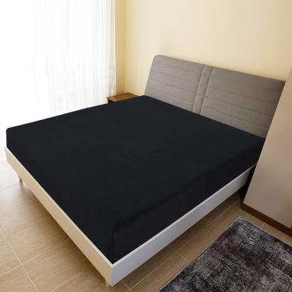 Cearșaf de pat cu elastic, 2 buc., negru, 180x200 cm, bumbac GartenMobel Dekor