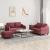 Set canapea cu perne, 3 piese, roșu vin, material textil GartenMobel Dekor