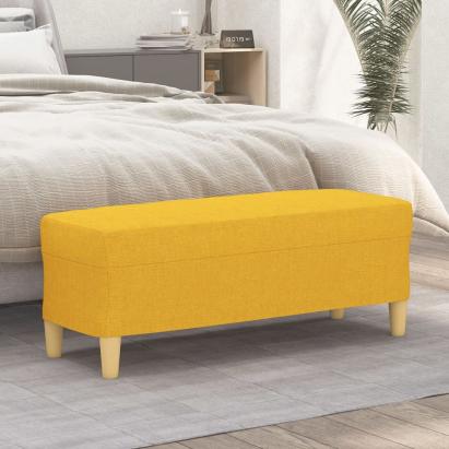 Bancă, galben deschis, 100x35x41 cm, textil GartenMobel Dekor