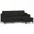 Canapea cu 3 locuri cu taburet, negru, 180 cm, material textil GartenMobel Dekor