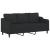 Canapea cu 3 locuri cu taburet, negru, 180 cm, material textil GartenMobel Dekor