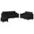 Set de canapele cu perne, 3 piese, negru, textil GartenMobel Dekor