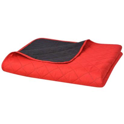 Cuvertură matlasată cu două fețe, 230 x 260 cm, roșu și negru GartenMobel Dekor