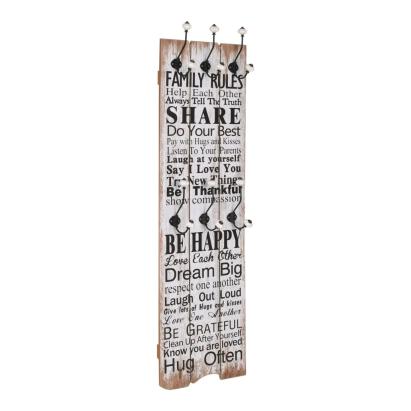 Cuier de perete cu 6 cârlige, 120 x 40 cm, FAMILY RULES  GartenMobel Dekor
