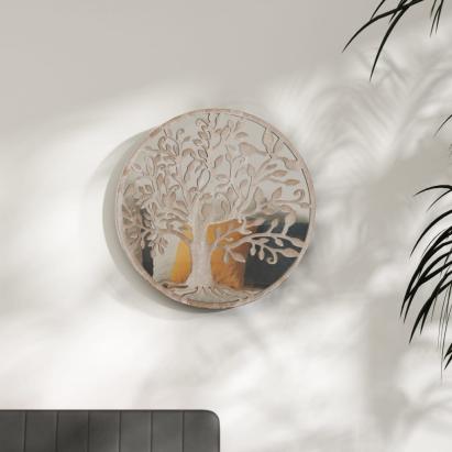 Oglindă rotundă,nisip,40x2,5 cm,fier, utilizare în interior GartenMobel Dekor