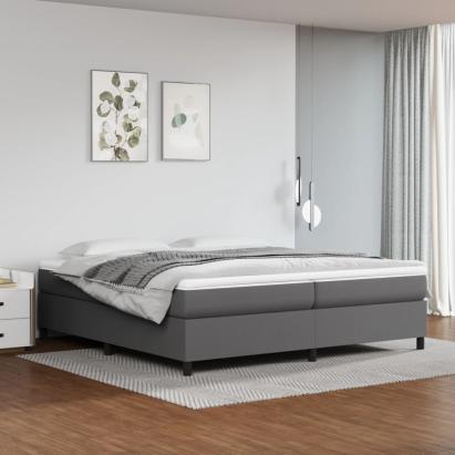 Cadru de pat box spring, gri, 200x200 cm, piele ecologică GartenMobel Dekor