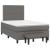 Pat box spring cu saltea, gri, 120x200 cm, piele ecologică GartenMobel Dekor