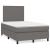Pat box spring cu saltea, gri, 120x200 cm, piele ecologică GartenMobel Dekor