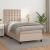 Pat box spring cu saltea, cappuccino, 90x200 cm piele ecologică GartenMobel Dekor