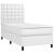 Pat box spring cu saltea, alb, 100x200 cm, piele ecologică GartenMobel Dekor