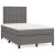 Pat box spring cu saltea, gri, 120x200 cm, piele ecologică GartenMobel Dekor